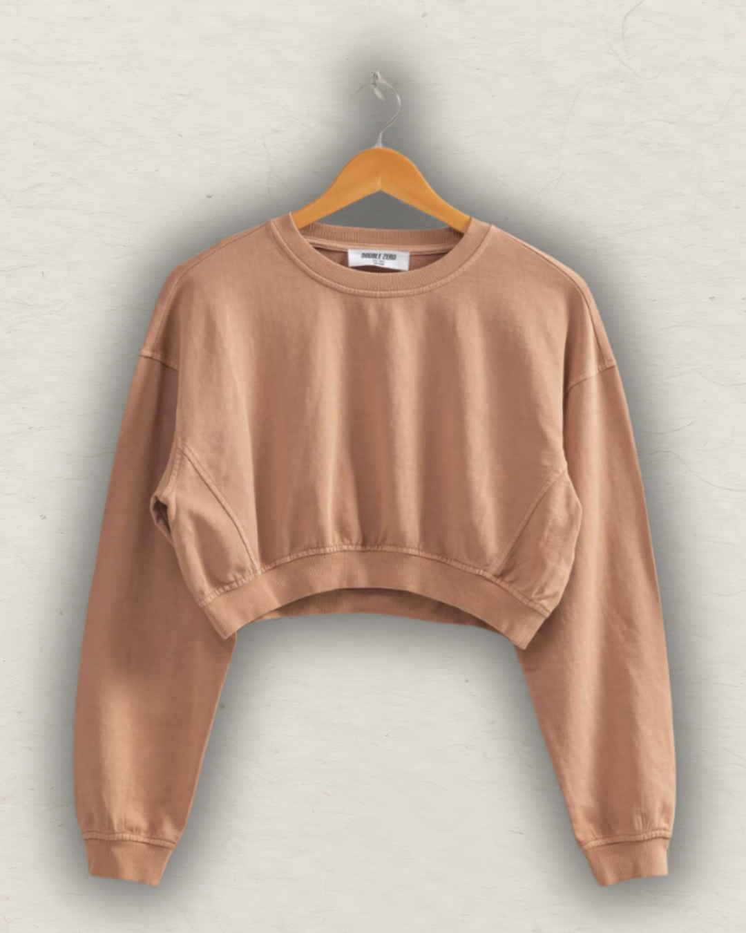 Crew Neck Long Sleeve Crop Sweatshirt