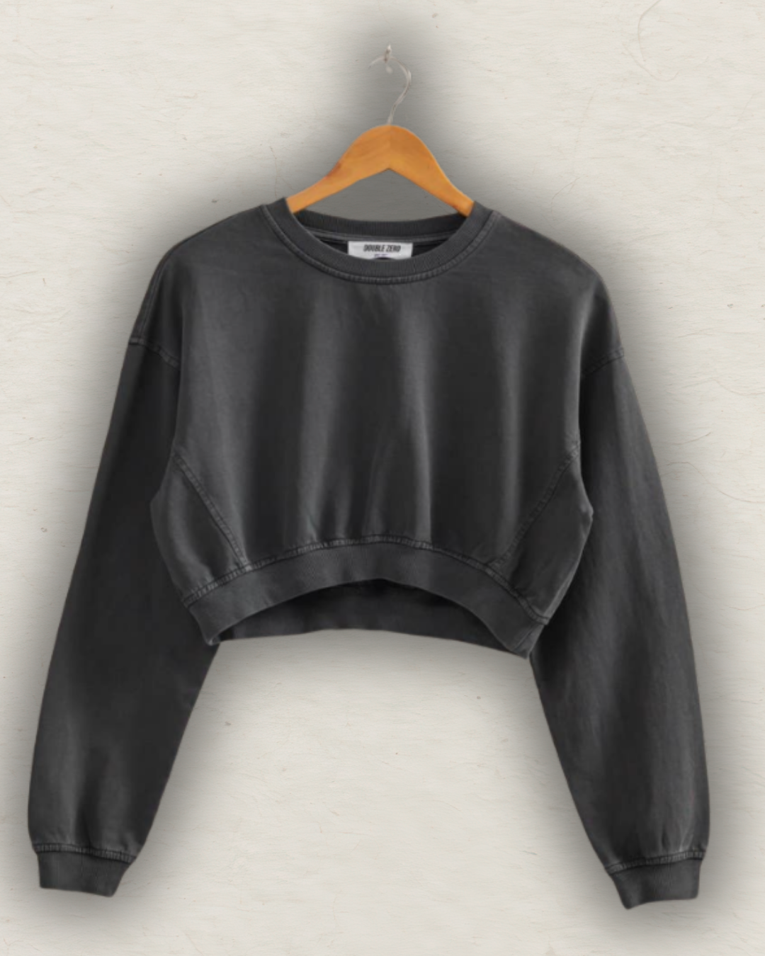 Crew Neck Long Sleeve Crop Sweatshirt