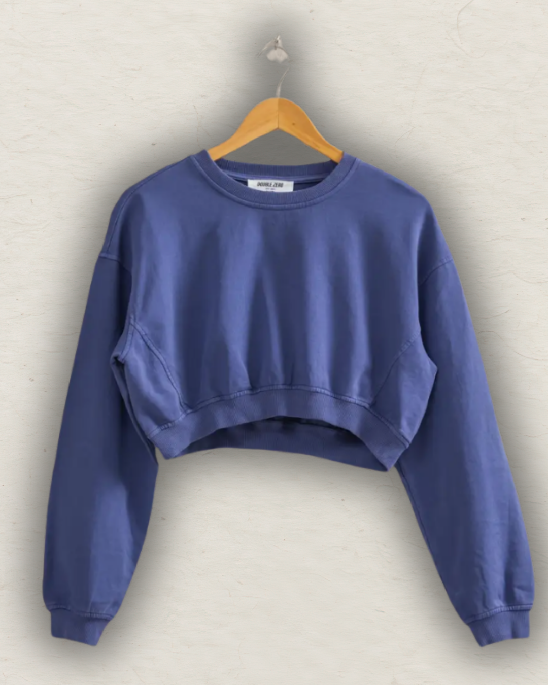 Crew Neck Long Sleeve Crop Sweatshirt