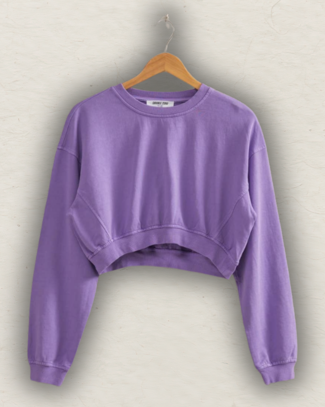 Crew Neck Long Sleeve Crop Sweatshirt