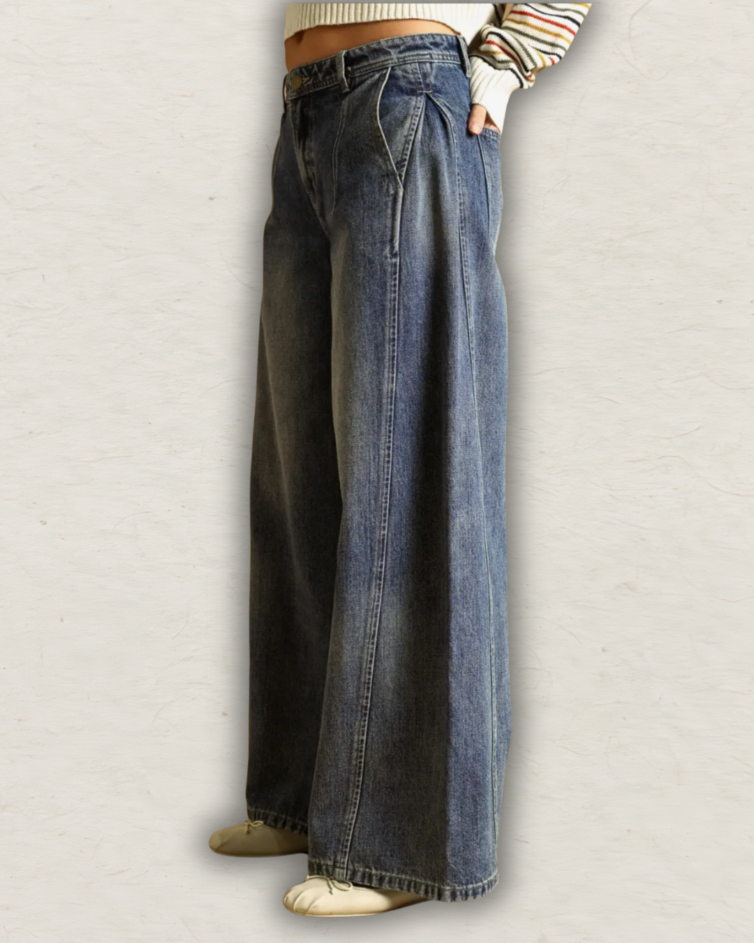 On the Side Wide Leg Jeans