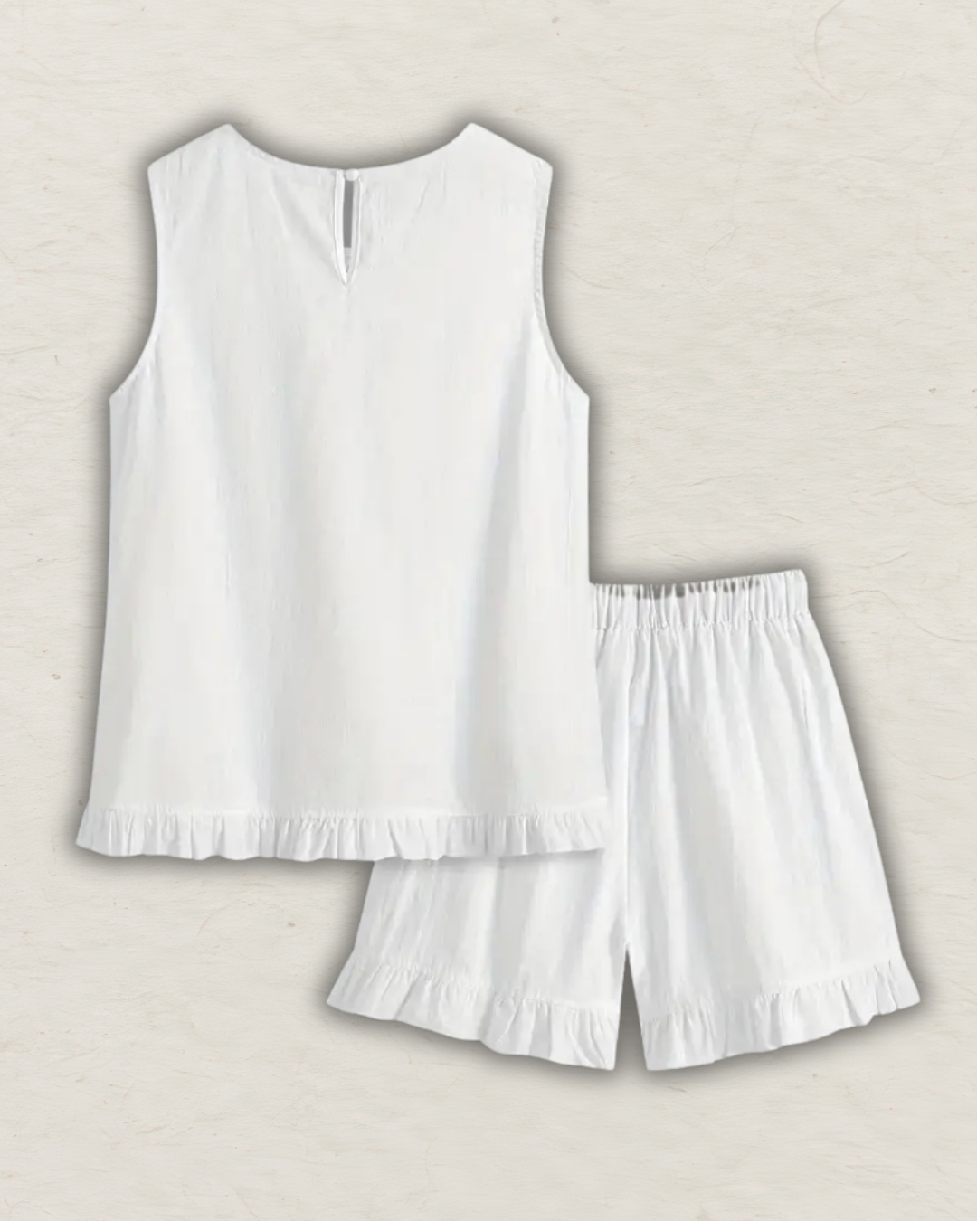 Ruffle Trim Short Set