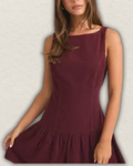 Boat Neck Sleeveless Low Waist Dress