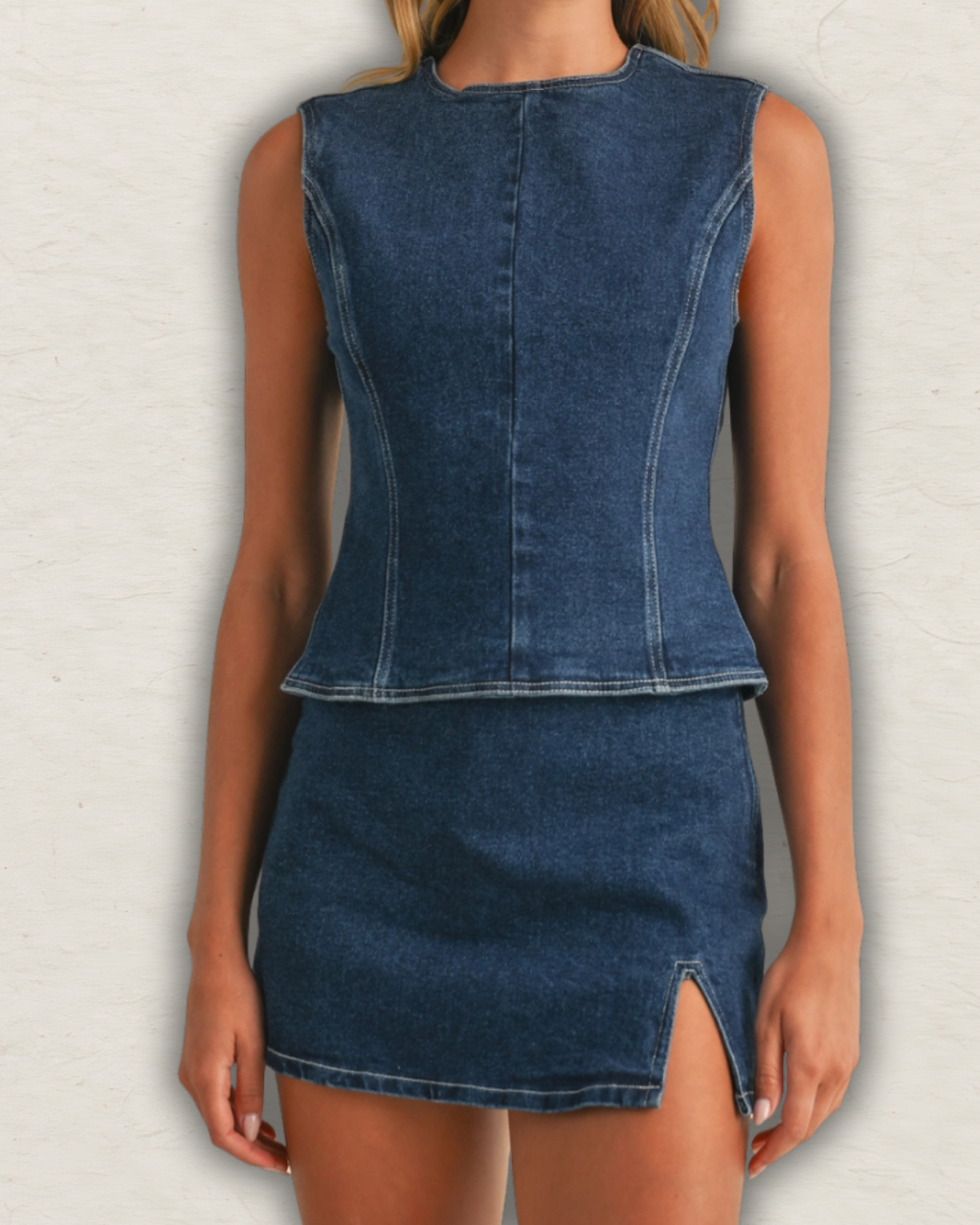 The Denim Bow Set