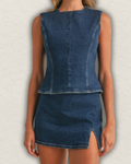 The Denim Bow Set