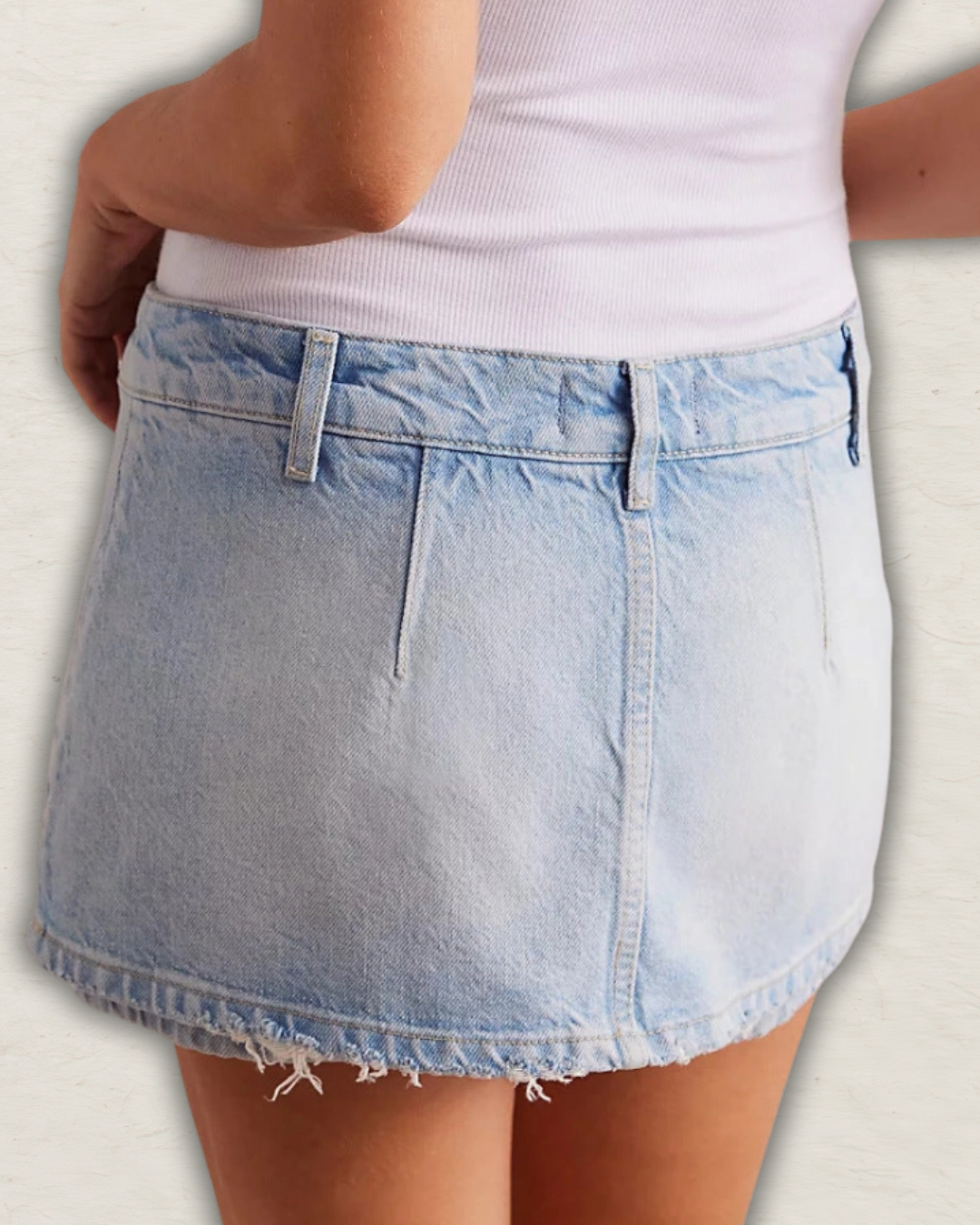 Casual Pocket Denim Mini Skirt