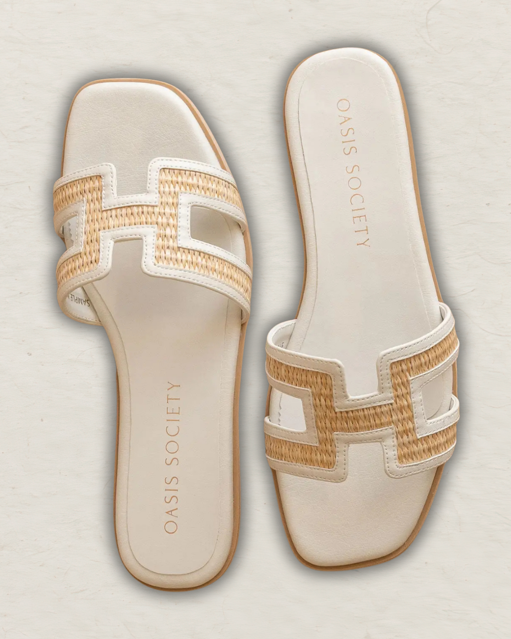 The Ena |  H Cutout Raffia Slide