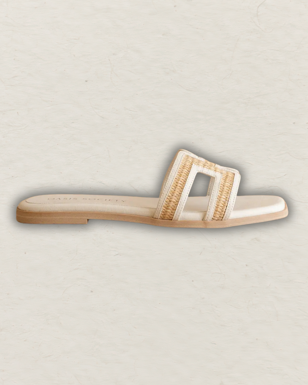 The Ena |  H Cutout Raffia Slide
