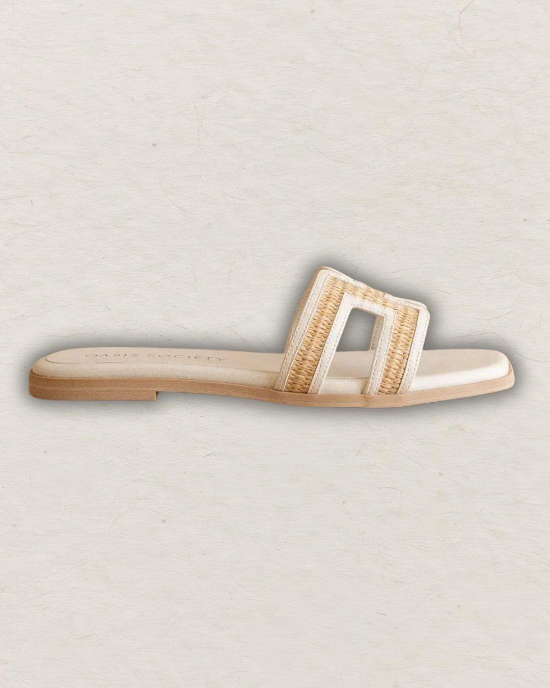 The Ena |  H Cutout Raffia Slide