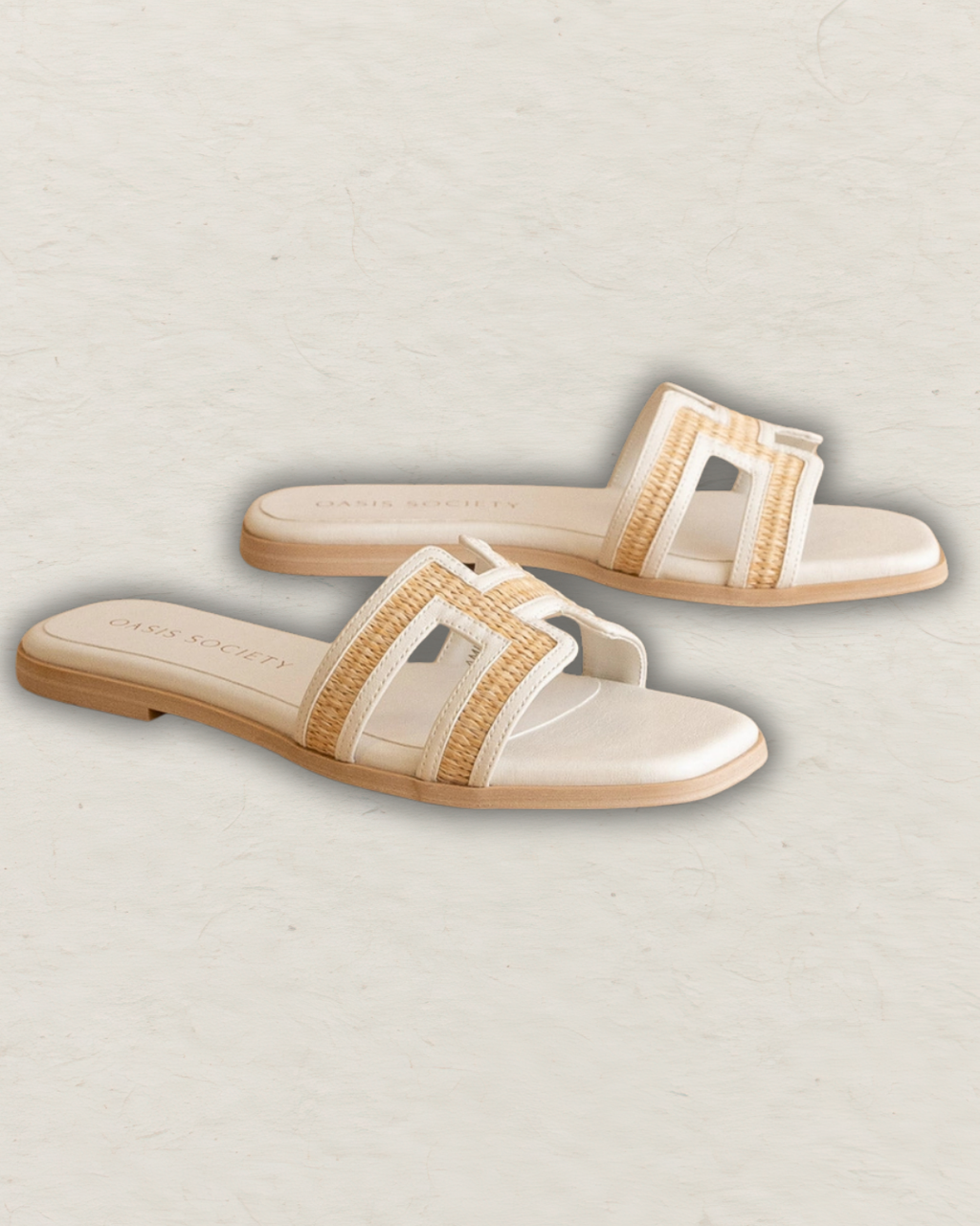 The Ena |  H Cutout Raffia Slide