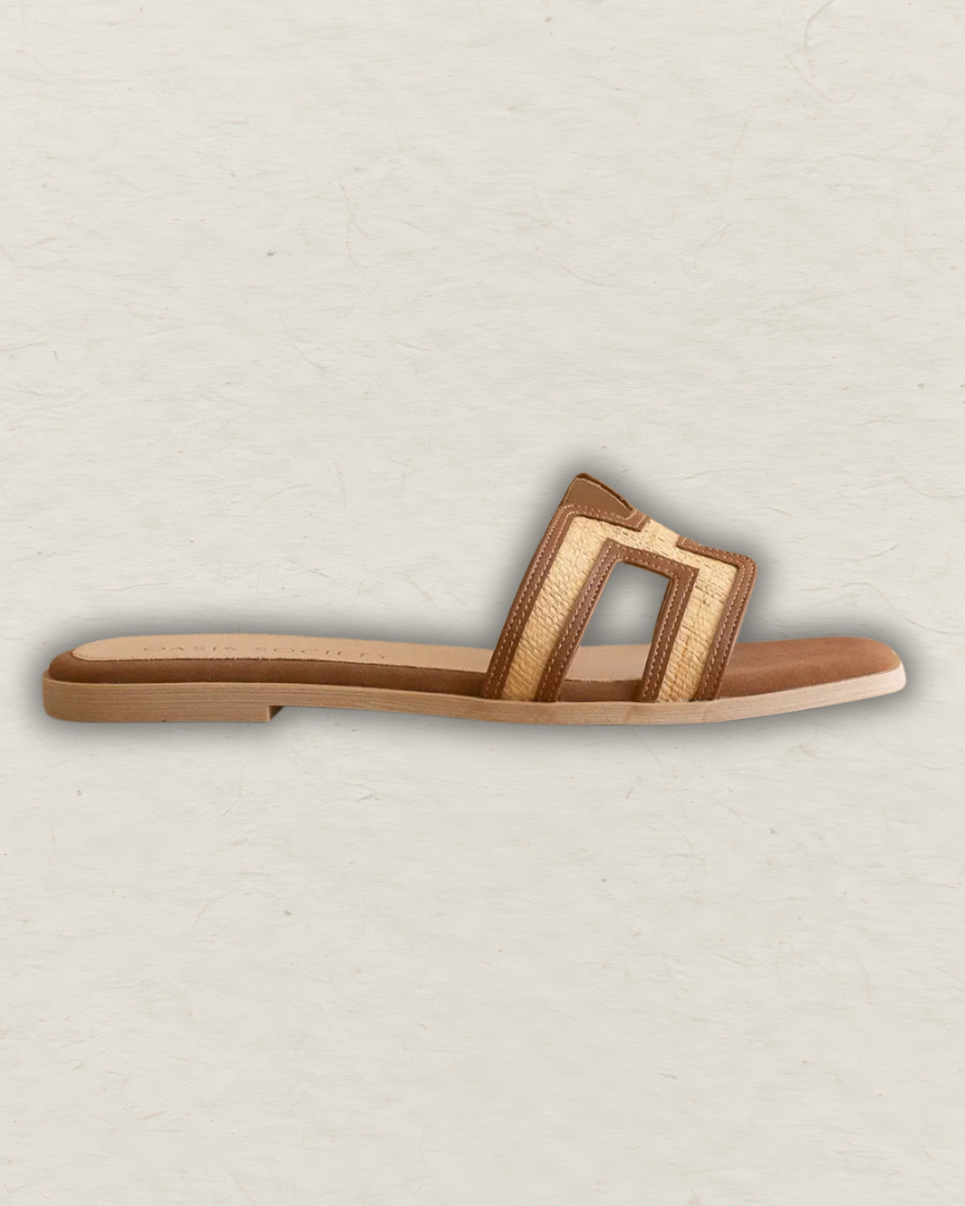 The Ena |  H Cutout Raffia Slide