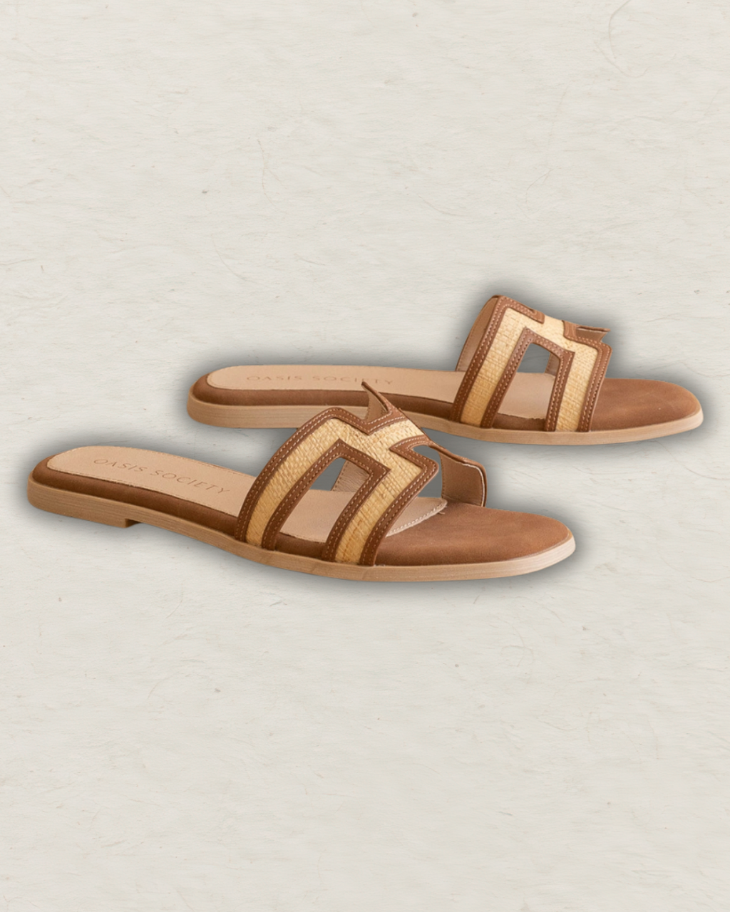 The Ena |  H Cutout Raffia Slide