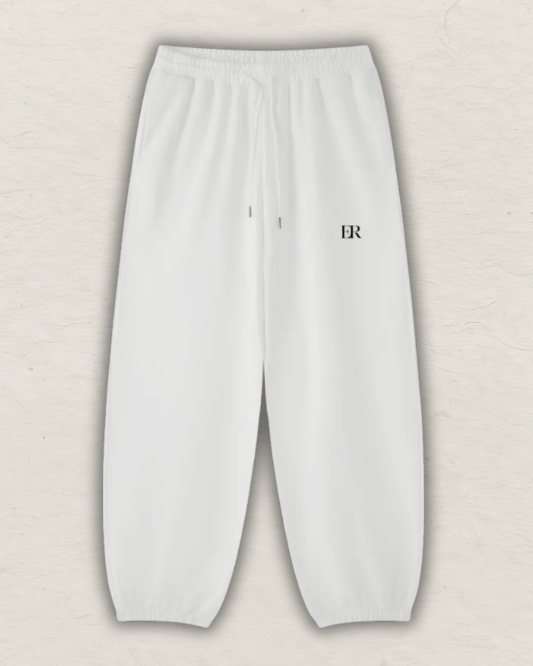 ELI RAE Essential Jogged Sweatpant - WHITE