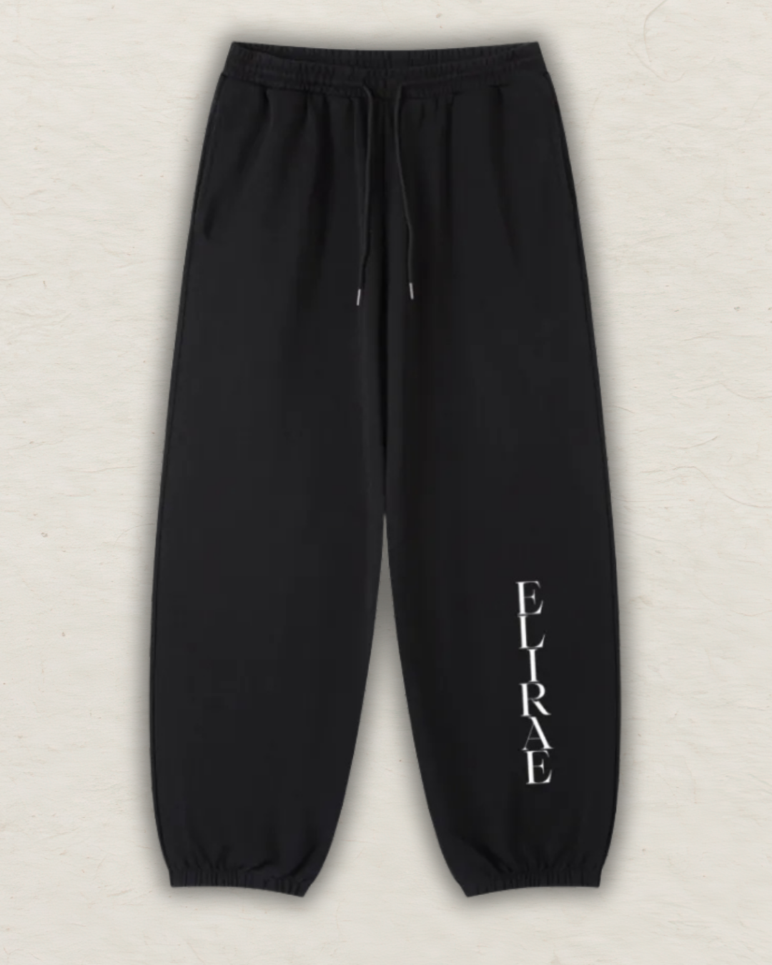 ELI RAE Essential Jogged Sweatpants - BLACK (long logo)