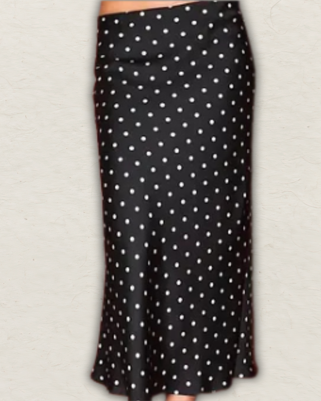 Polka Dot Mid Rise Maxi Skirt