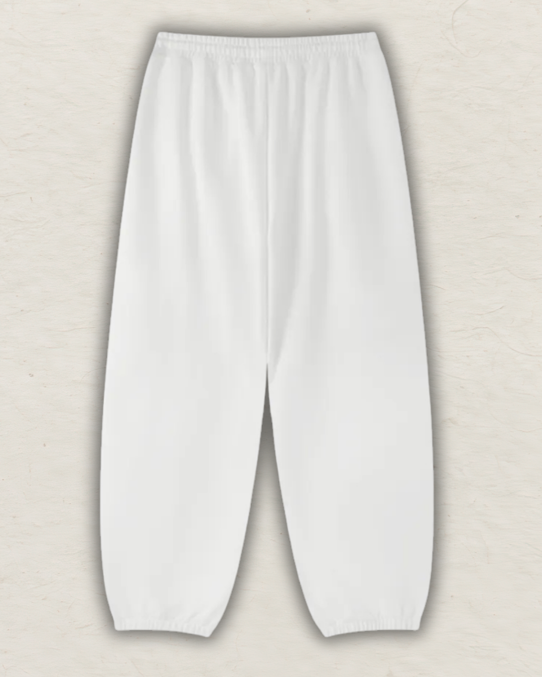 ELI RAE Essential Jogged Sweatpant - WHITE (long logo)