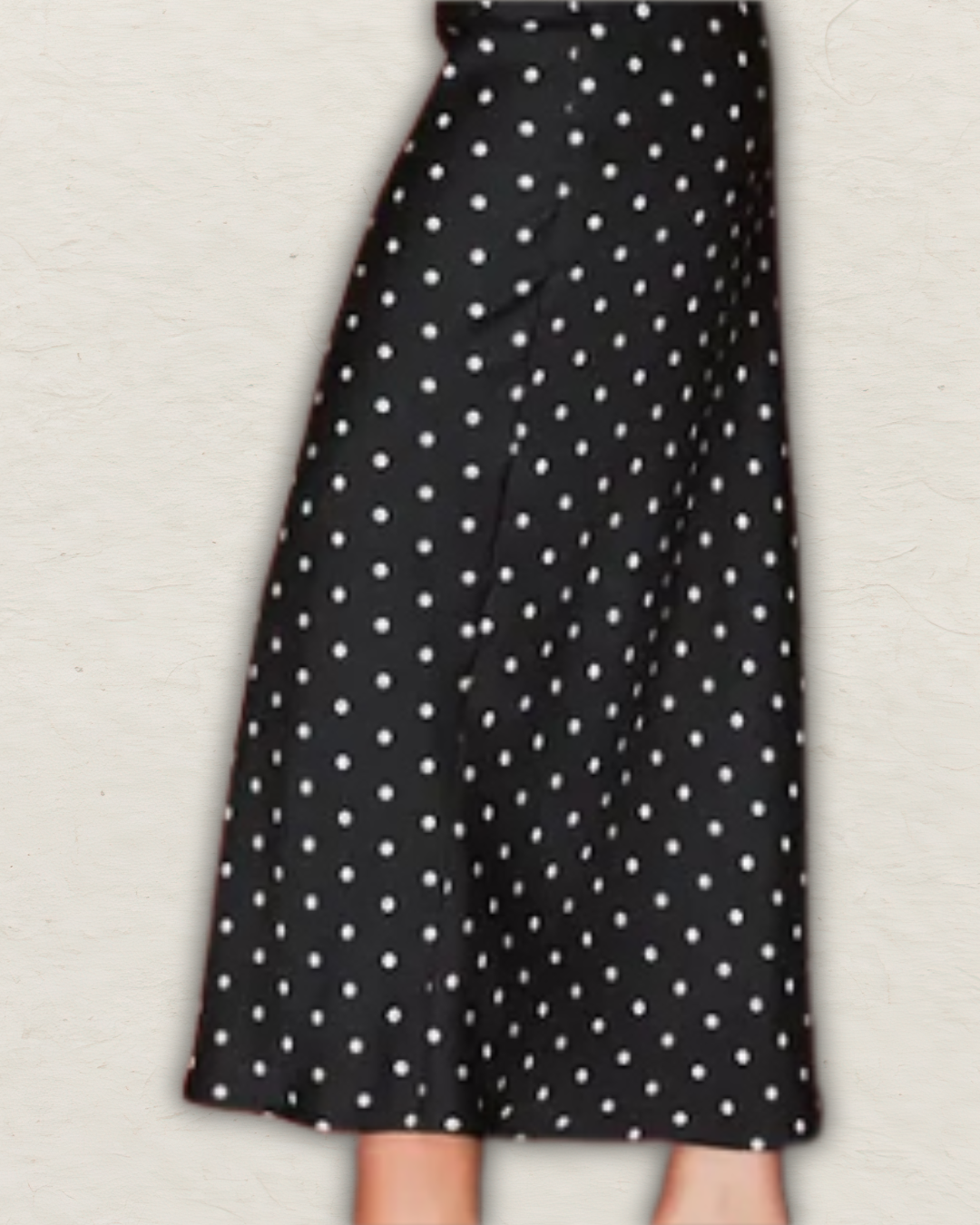 Polka Dot Mid Rise Maxi Skirt