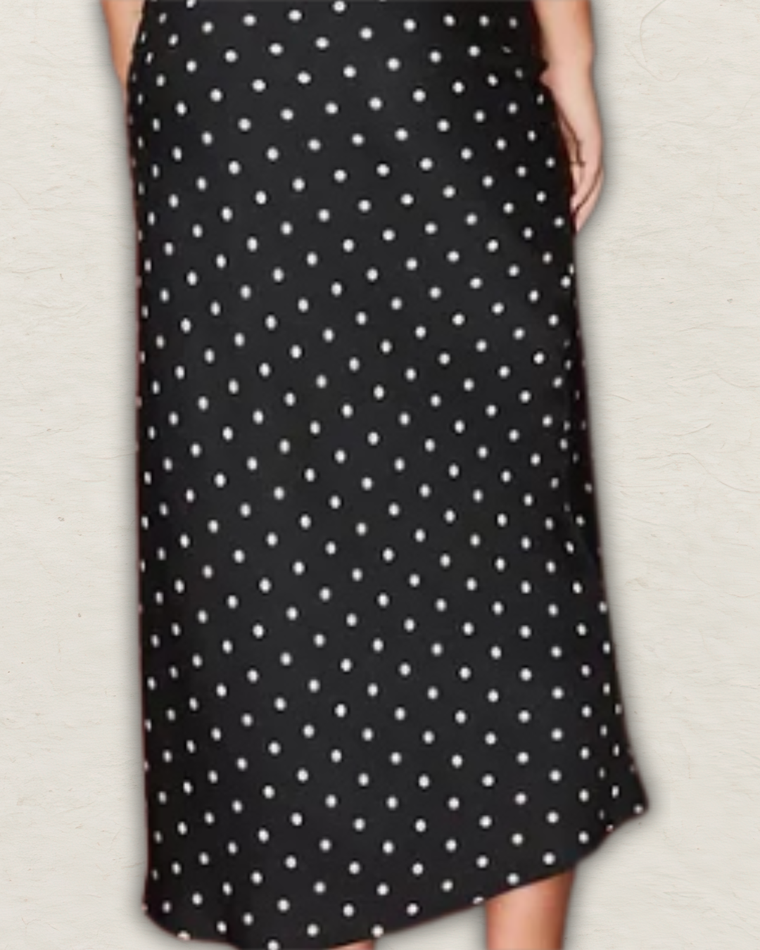 Polka Dot Mid Rise Maxi Skirt