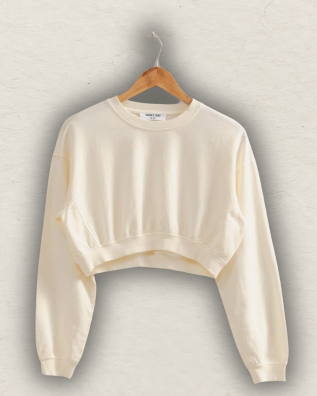 Crew Neck Long Sleeve Crop Sweatshirt