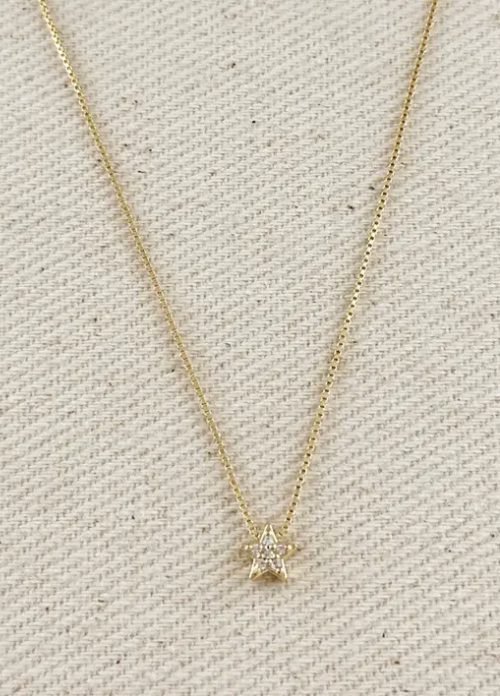 18k Gold Filled Mini Cz Star Necklace